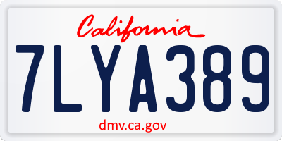 CA license plate 7LYA389