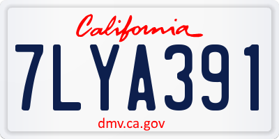 CA license plate 7LYA391