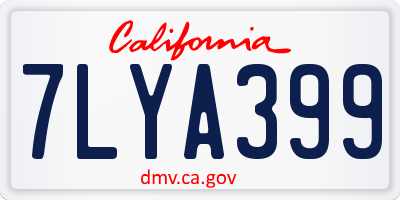 CA license plate 7LYA399