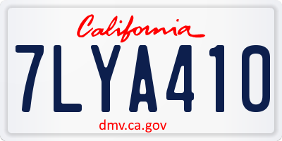 CA license plate 7LYA410