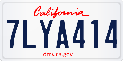CA license plate 7LYA414