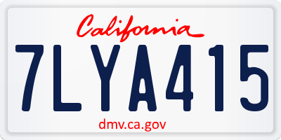 CA license plate 7LYA415