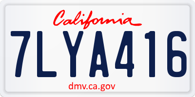 CA license plate 7LYA416