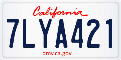 CA license plate 7LYA421