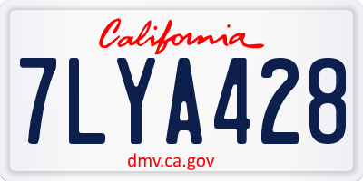 CA license plate 7LYA428