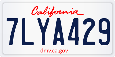 CA license plate 7LYA429