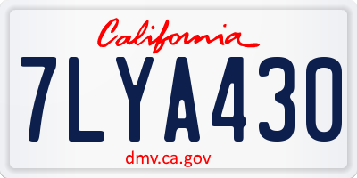 CA license plate 7LYA430