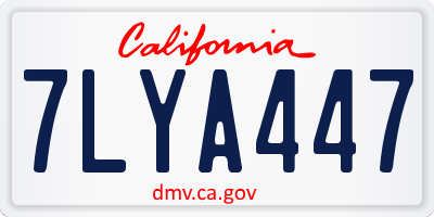 CA license plate 7LYA447
