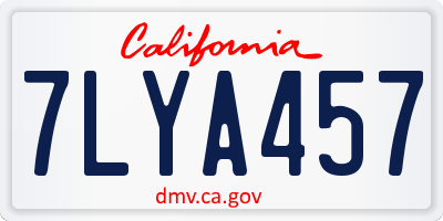 CA license plate 7LYA457