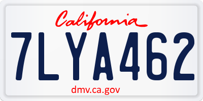 CA license plate 7LYA462