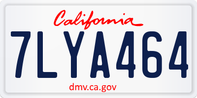 CA license plate 7LYA464