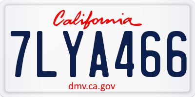CA license plate 7LYA466