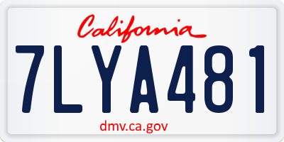 CA license plate 7LYA481