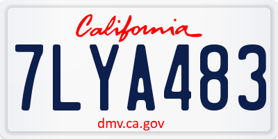 CA license plate 7LYA483