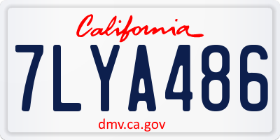 CA license plate 7LYA486
