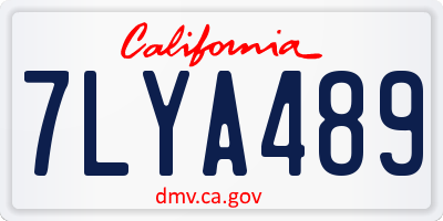 CA license plate 7LYA489