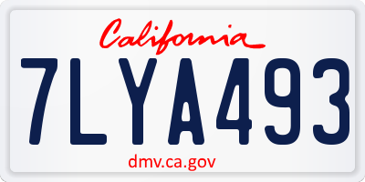 CA license plate 7LYA493