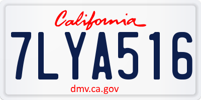 CA license plate 7LYA516