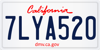CA license plate 7LYA520