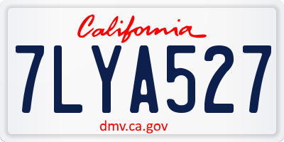 CA license plate 7LYA527