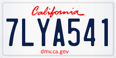 CA license plate 7LYA541