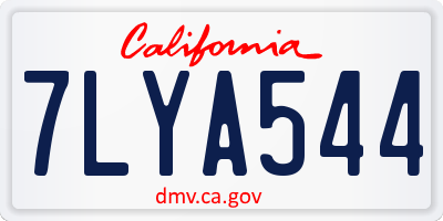 CA license plate 7LYA544