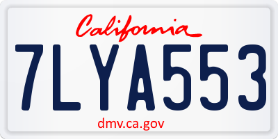 CA license plate 7LYA553