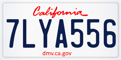 CA license plate 7LYA556