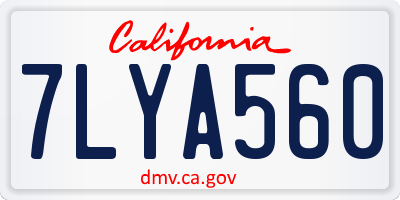 CA license plate 7LYA560