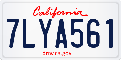 CA license plate 7LYA561