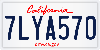 CA license plate 7LYA570
