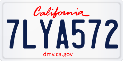 CA license plate 7LYA572