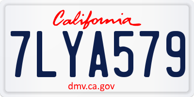 CA license plate 7LYA579