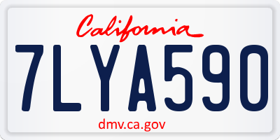 CA license plate 7LYA590