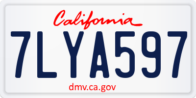 CA license plate 7LYA597