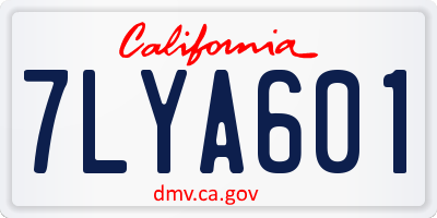 CA license plate 7LYA601