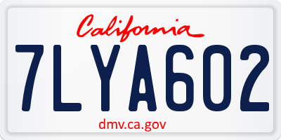 CA license plate 7LYA602