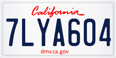 CA license plate 7LYA604
