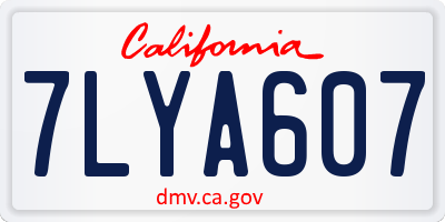 CA license plate 7LYA607