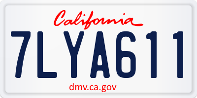 CA license plate 7LYA611