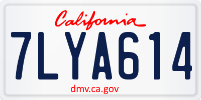 CA license plate 7LYA614