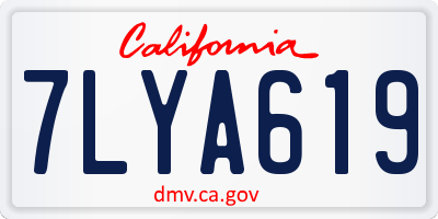 CA license plate 7LYA619