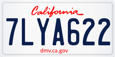 CA license plate 7LYA622
