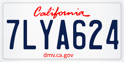 CA license plate 7LYA624