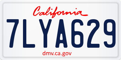CA license plate 7LYA629
