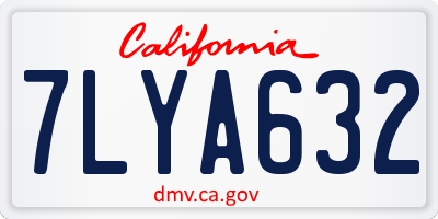 CA license plate 7LYA632