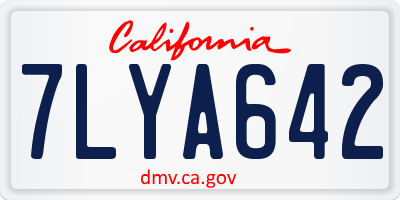 CA license plate 7LYA642