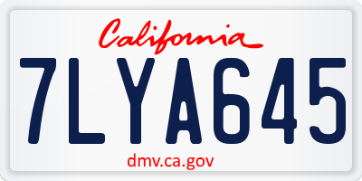 CA license plate 7LYA645