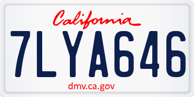 CA license plate 7LYA646