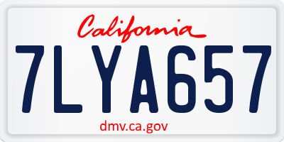 CA license plate 7LYA657